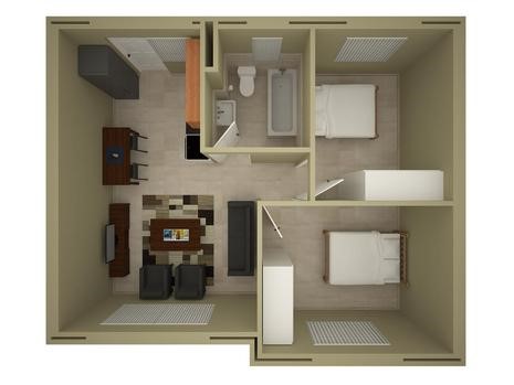 2 Bedroom Unit Layout